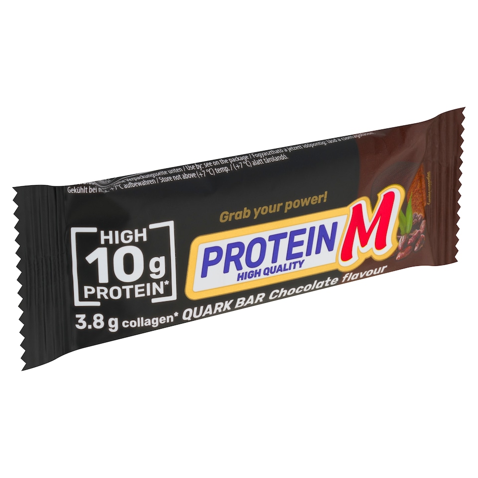 Obrázek 1 pro produkt Protein M Tvarohová tyčinka s čokoládovou příchutí a kolagenem 40g