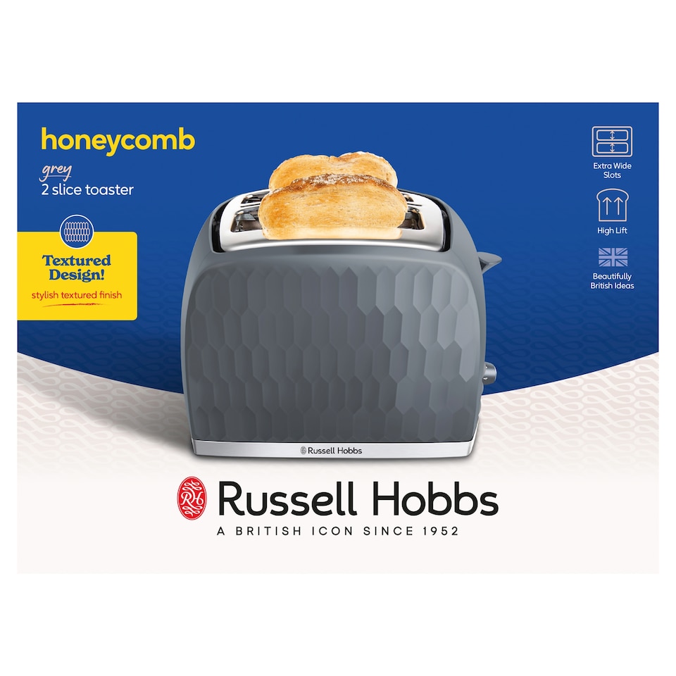 Russell Hobbs Honeycomb Toaster Grey
