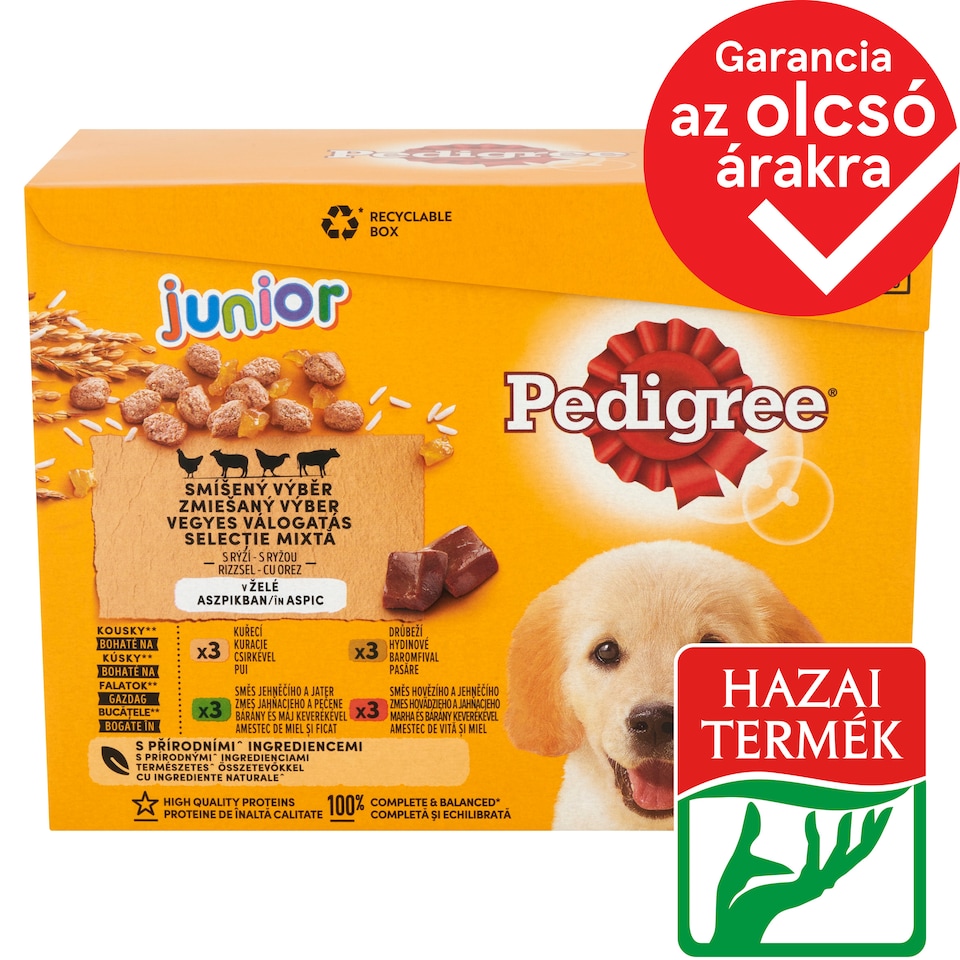 Pedigree Junior Vegyes Válogatás teljes értékű nedves eledel kölyökkutyáknak 12 x 100 g (1,2 kg)