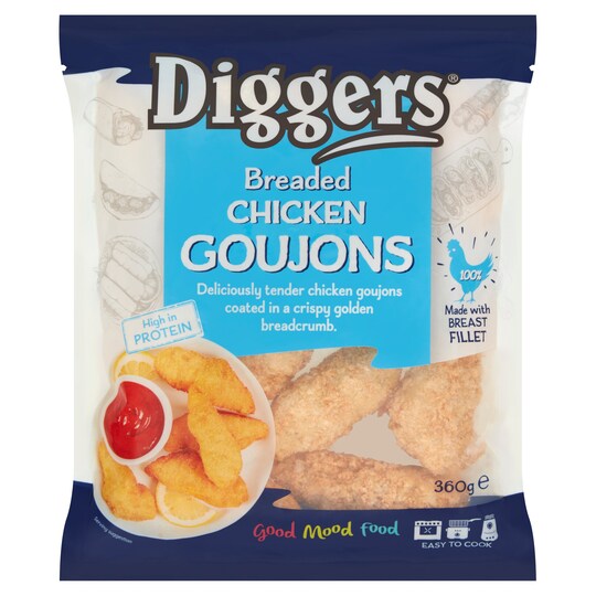 Diggers Breaded Chicken Goujons 360G Tesco Groceries