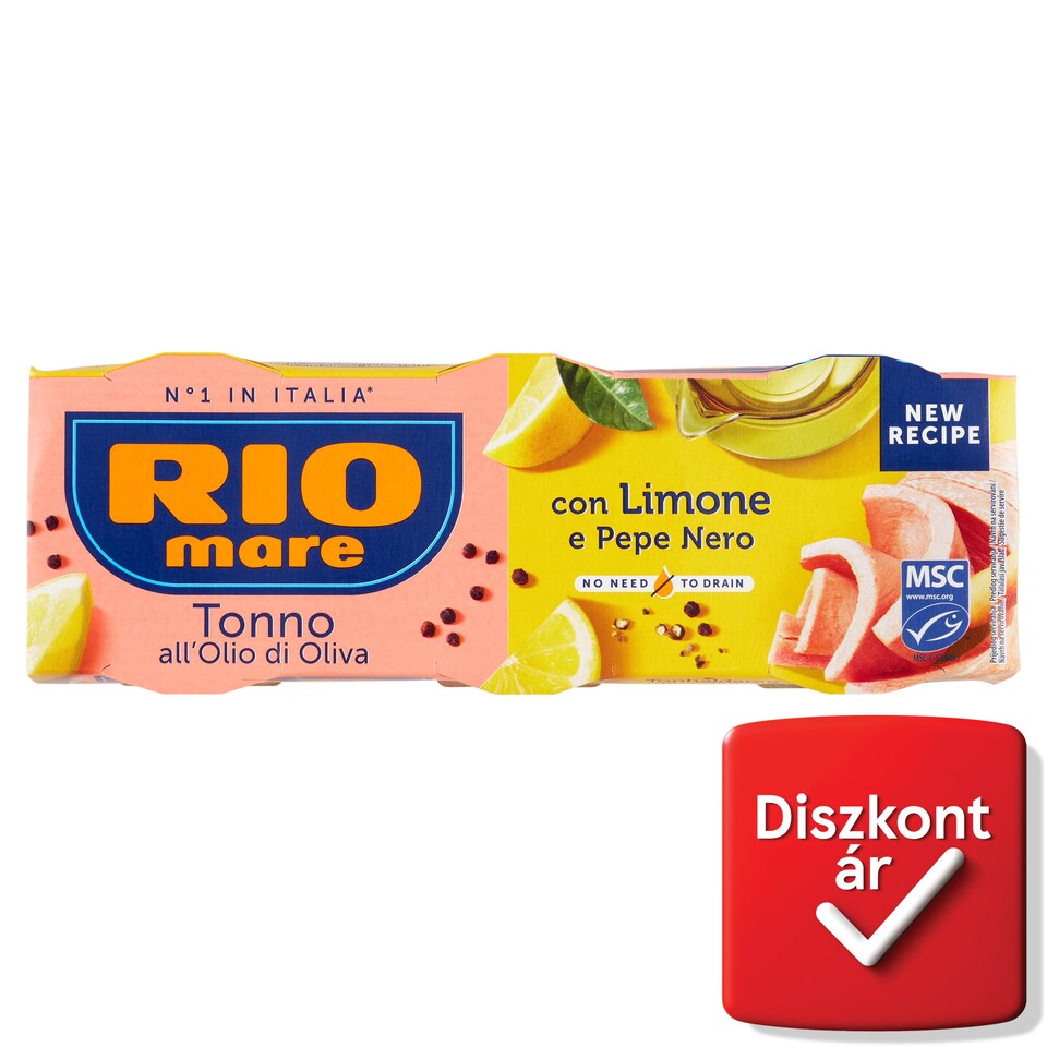Rio Mare Piece of Tuna in Olive Oil with Lemon Juice and Black Pepper 3 x 65 g