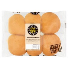Henllan Bakery White Snack Baps X 6