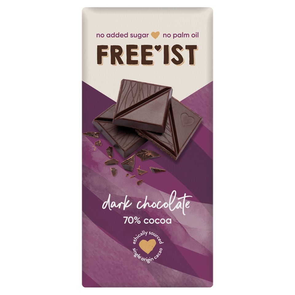 Free'ist No Added Sugar Dark Chocolate 70% Cocoa 70G