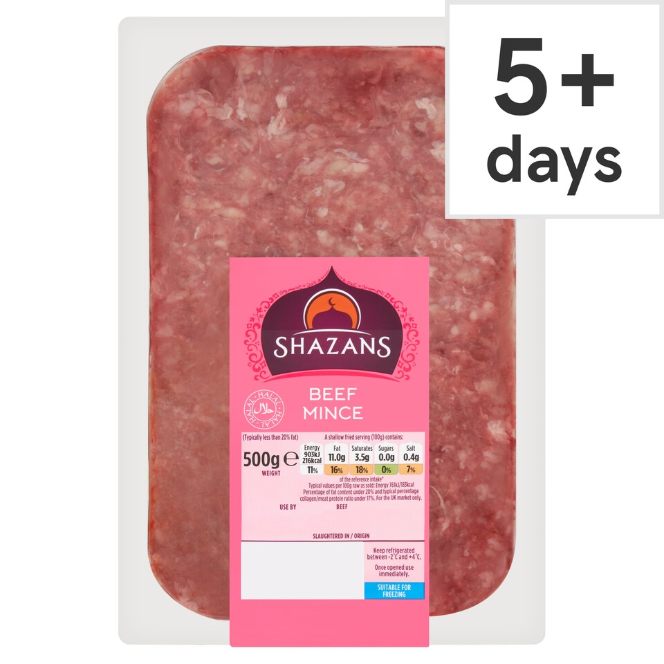 Shazans Halal Beef Mince 500G