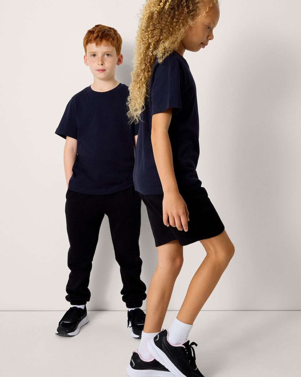 image 1 of F&F School Unisex 2-Pack Pure Cotton T-Shirts in Navy