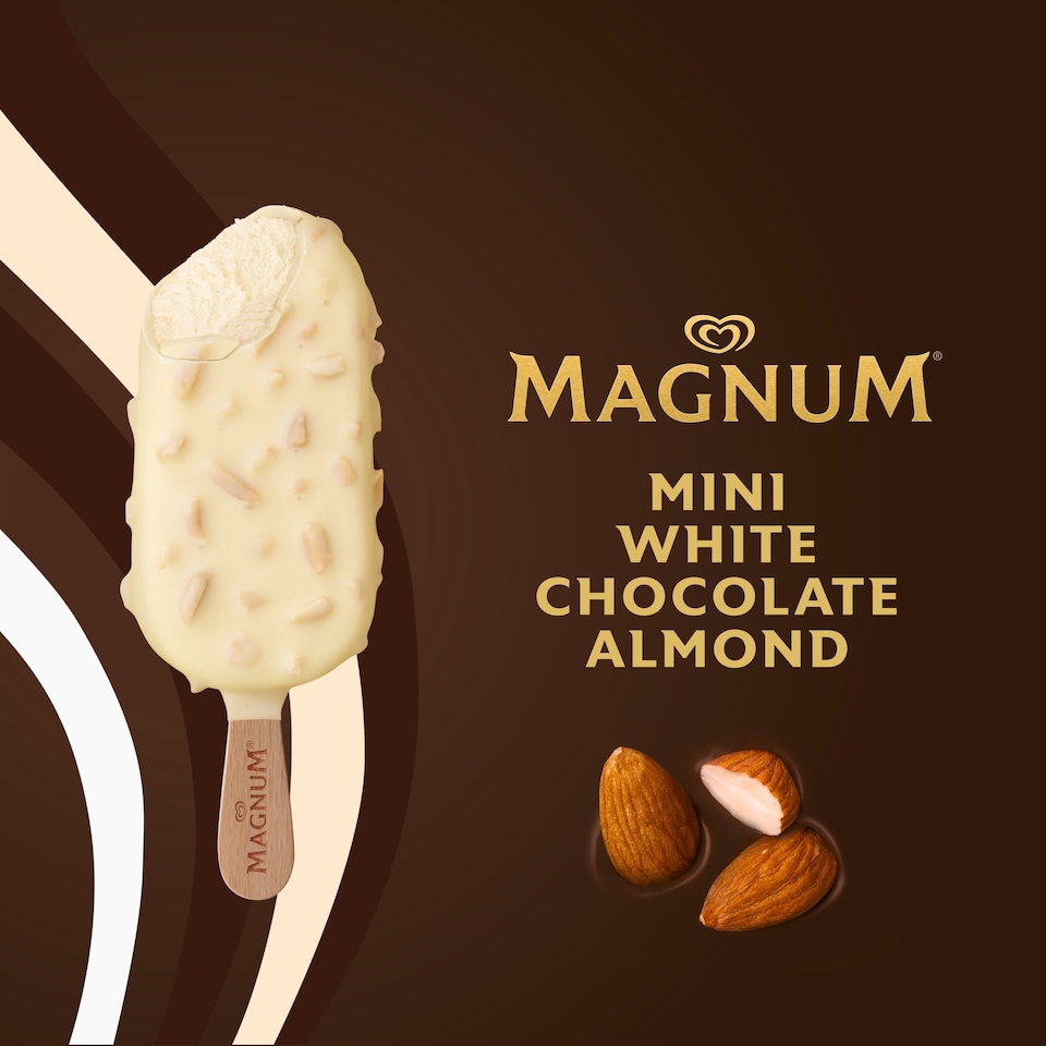 image 1 of Magnum Mini White & White Almond Ice Cream Sticks 6x55ml
