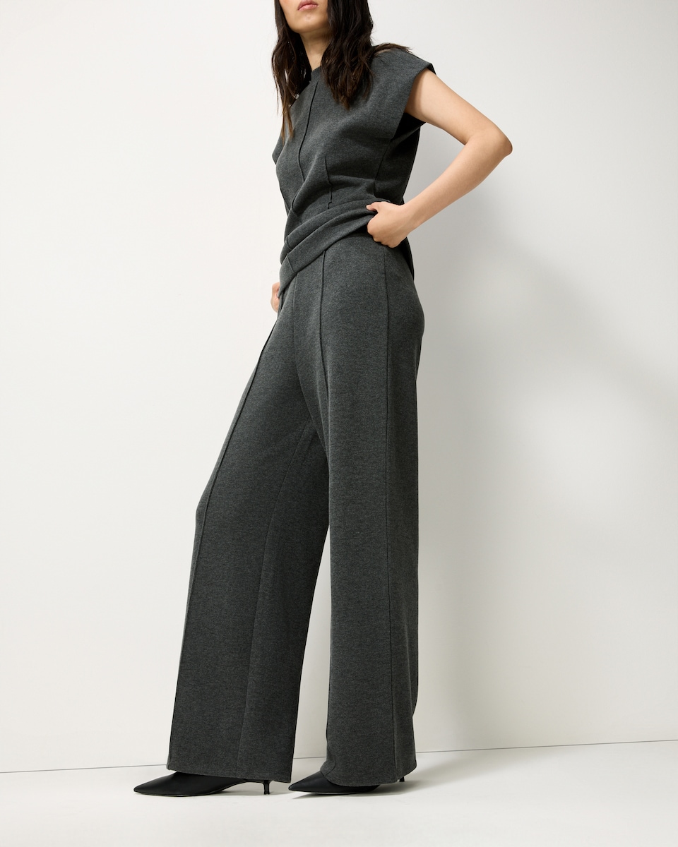 image 1 of F&F Brushed Wide Leg Co-ord Trousers in Grey