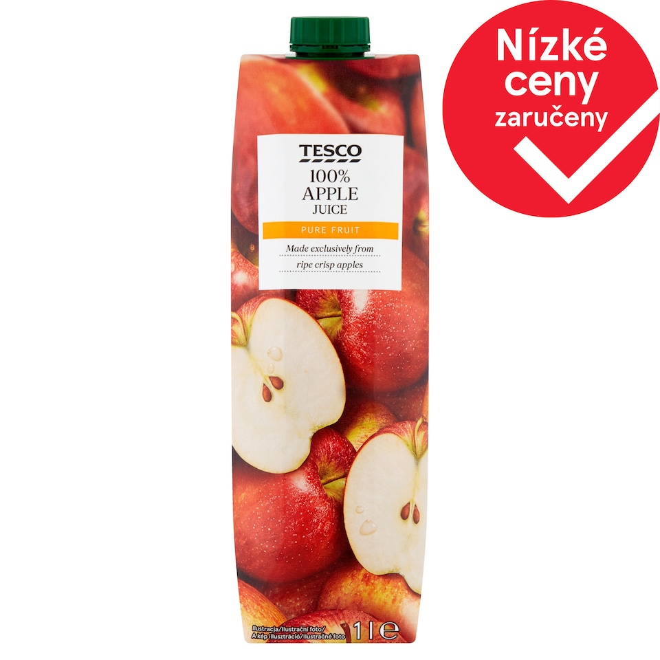 Tesco 100% jablečná šťáva 1l