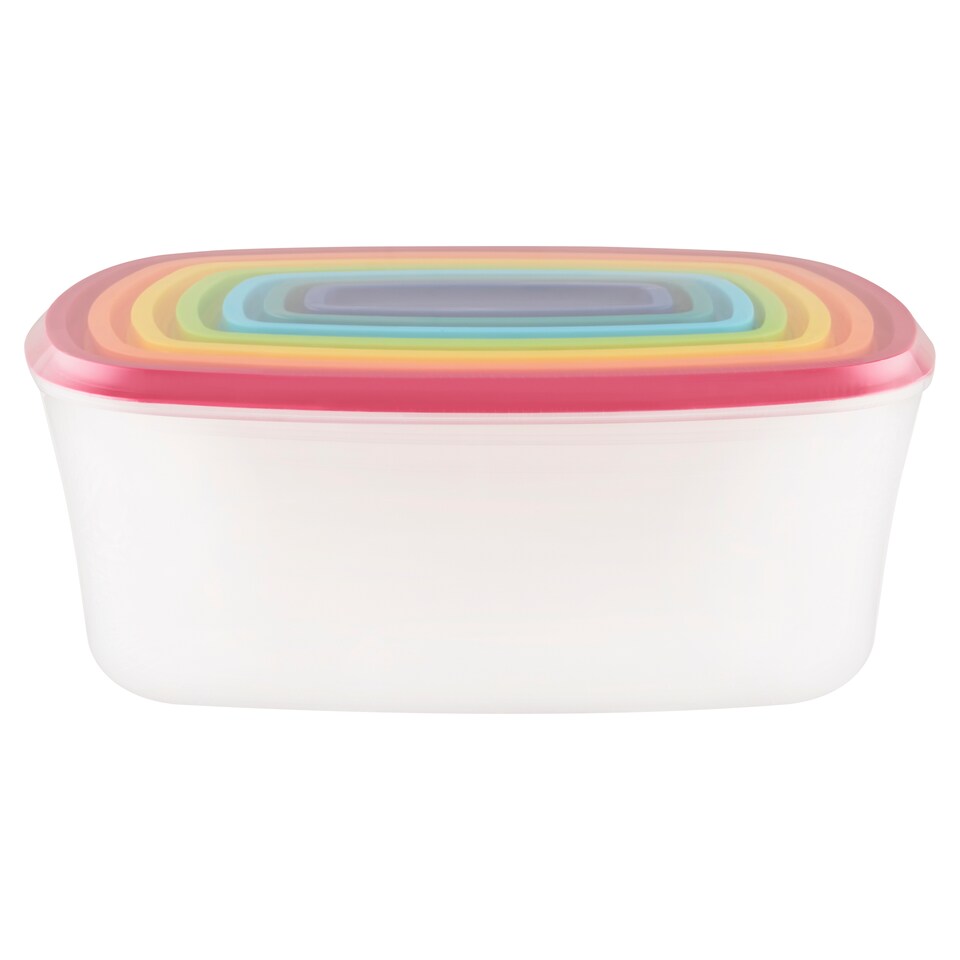 Tesco Rainbow Rectangle Foodsaver Set 7 pcs