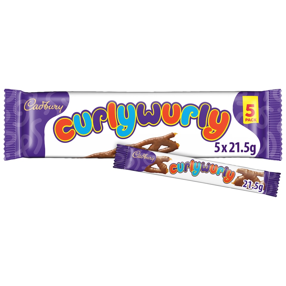 Cadbury Curly Wurly Chocolate Bar 5 Pack Multipack 107.5g