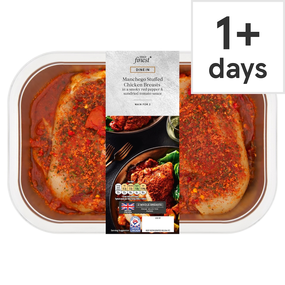 Tesco Finest Manchego Stuffed Chicken Breasts 380g