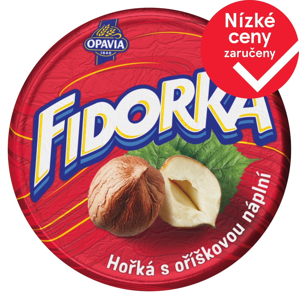 Opavia Fidorka Hořká s oříškovou náplní červená 30g