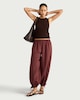 image 1 of F&F Tie Hem Balloon Trousers in Burgundy