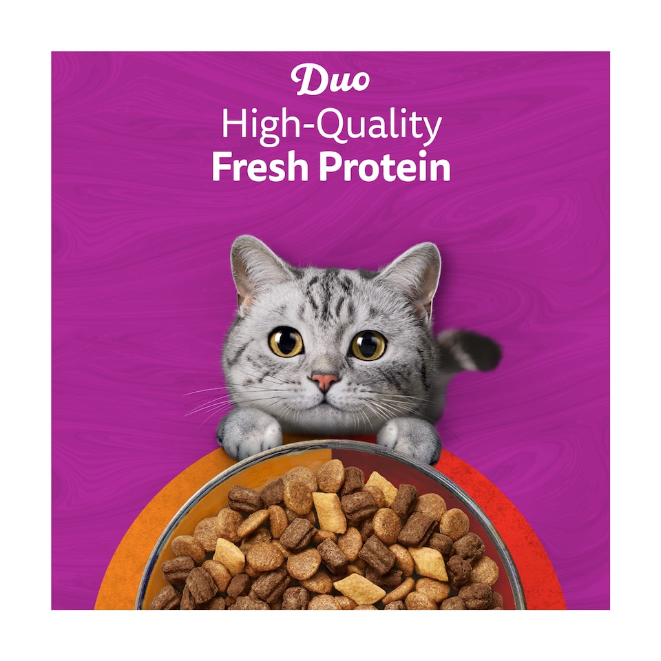 image 1 of WHISKAS 1+ Complete Dry Cat Food DUO Meaty Combos 1.9kg