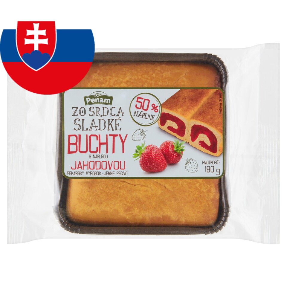 Penam Zo srdca sladké Buchty s náplňou jahodovou 180 g