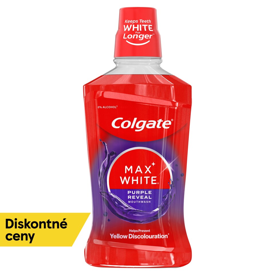 obrázok 1 z Colgate Max White Purple Reveal ústna voda bez alkoholu 500 ml