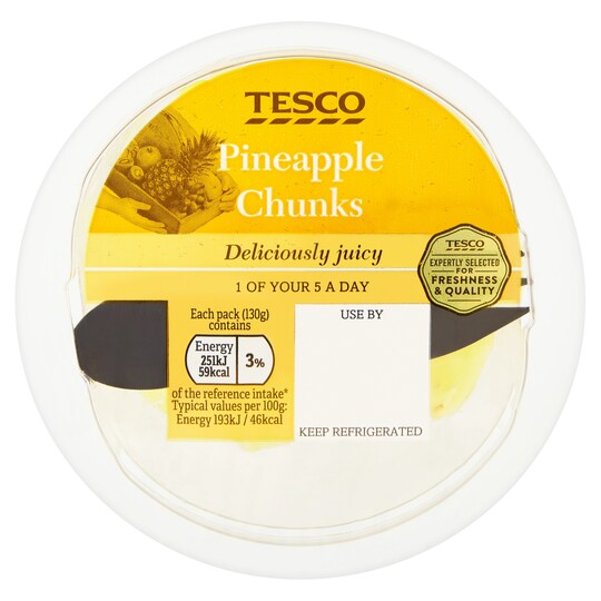 Tesco Pineapple Chunks 130G Tesco Groceries