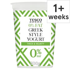Tesco 0% Fat Greek Style Yogurt 500G