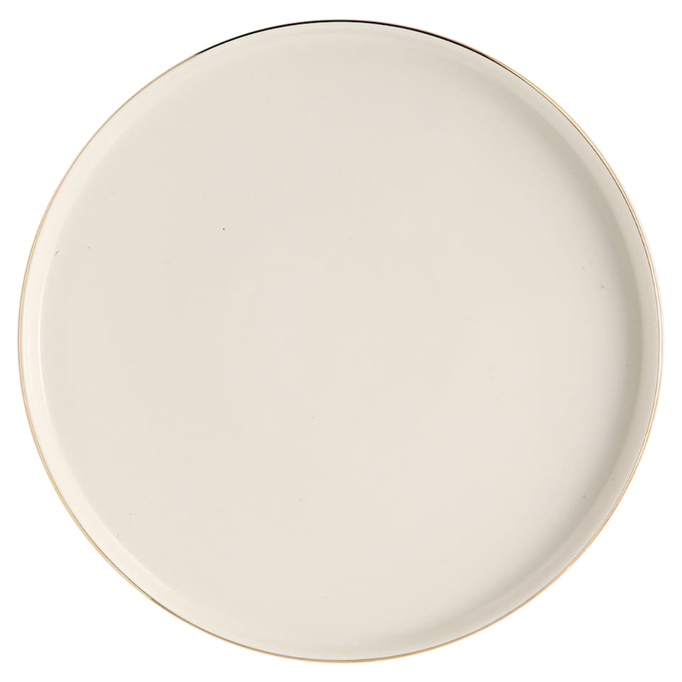 F&F Home Celebration White & Gold Dinner Plate