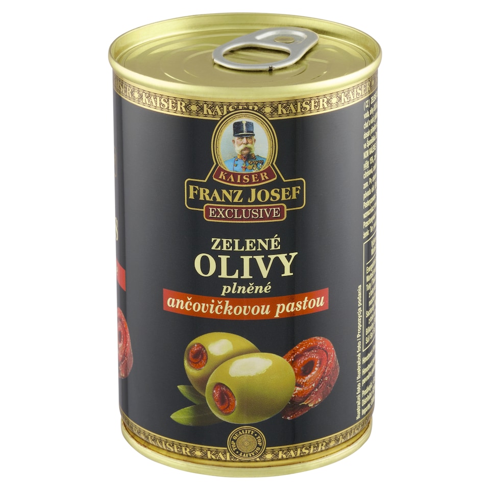 image 1 of Franz Josef Kaiser Exclusive Green Oives Stuffed with Anchovy Paste 300g