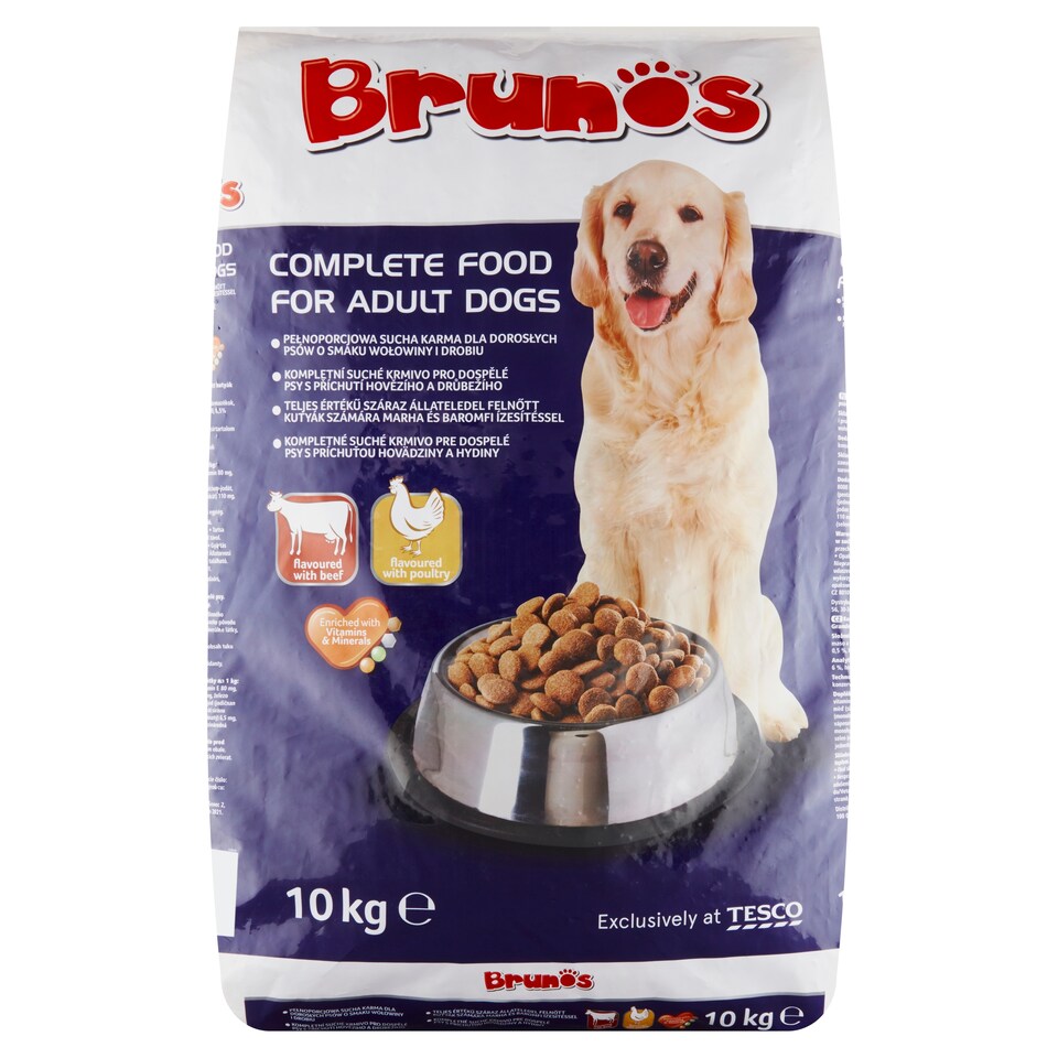 Brunos Kompletní suché krmivo pro dospělé psy s příchutí hovězího a drůbežího 10kg