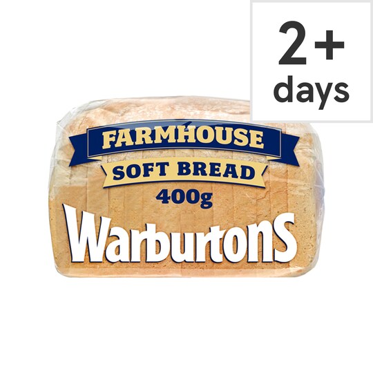 Warburtons White Farmhouse Bread 400G Tesco Groceries