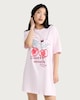image 1 of My Melody Pure Cotton Cherry Print Nightdress in Pink