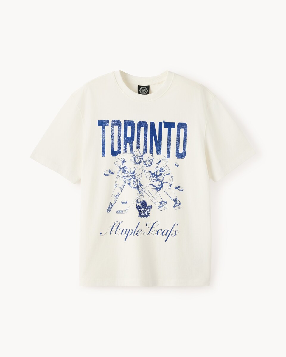 image 1 of NHL Toronto Pure Cotton T-Shirt in Ecru