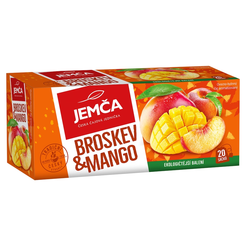 Obrázek 1 pro produkt Jemča Broskev & mango ovocný čaj aromatizovaný 20 x 1,75g (35g)