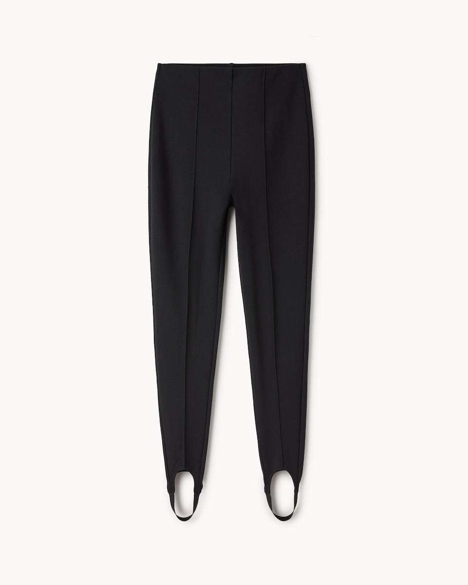 image 1 of F&F Crease Front Stirrup Leggings in Black