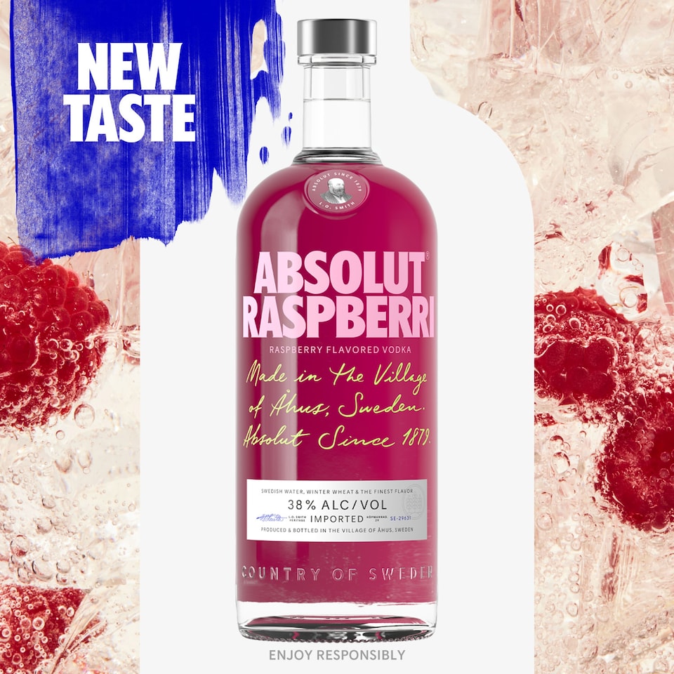 image 1 of Absolut Raspberri Flavoured Vodka 1L