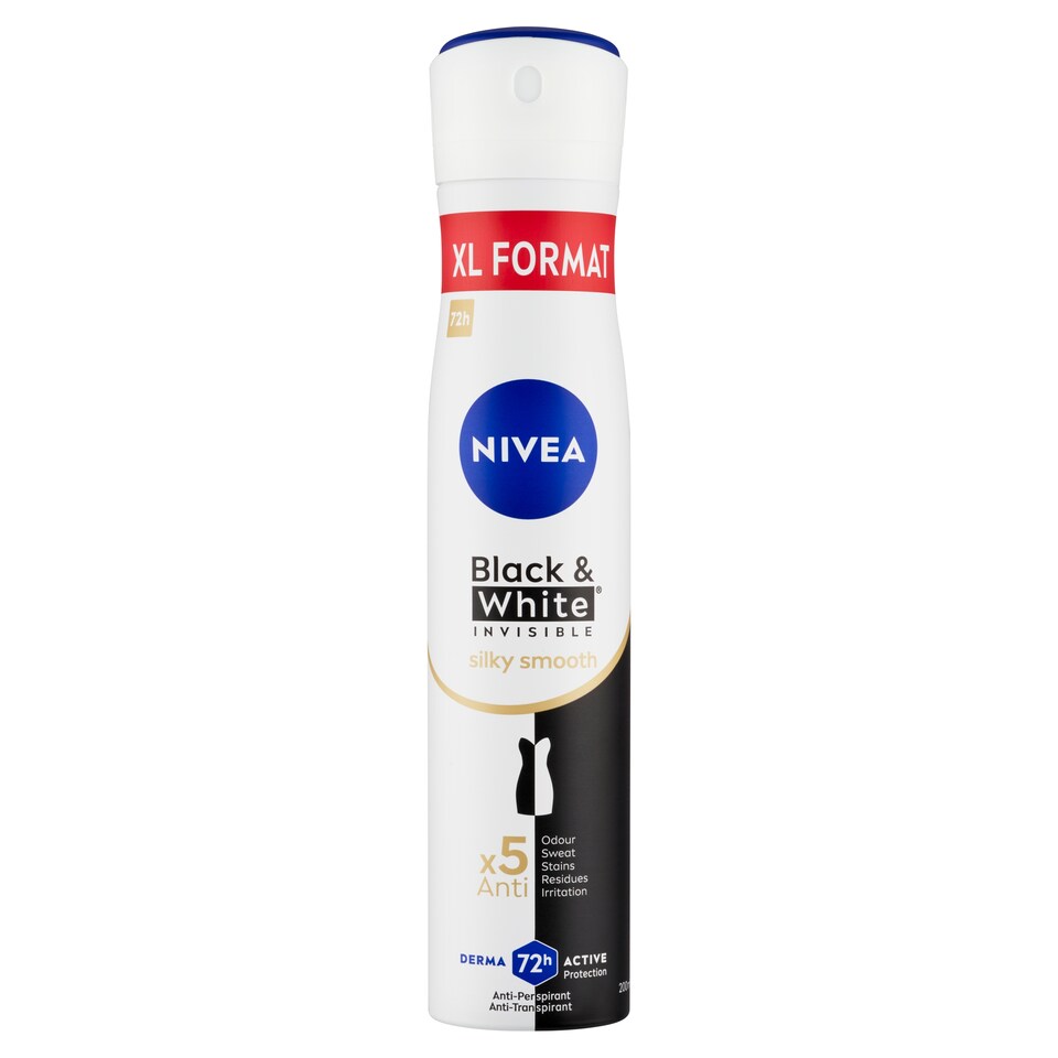 obrázok 1 z Nivea Black & White Invisible Silky Smooth Sprej antiperspirant 200 ml