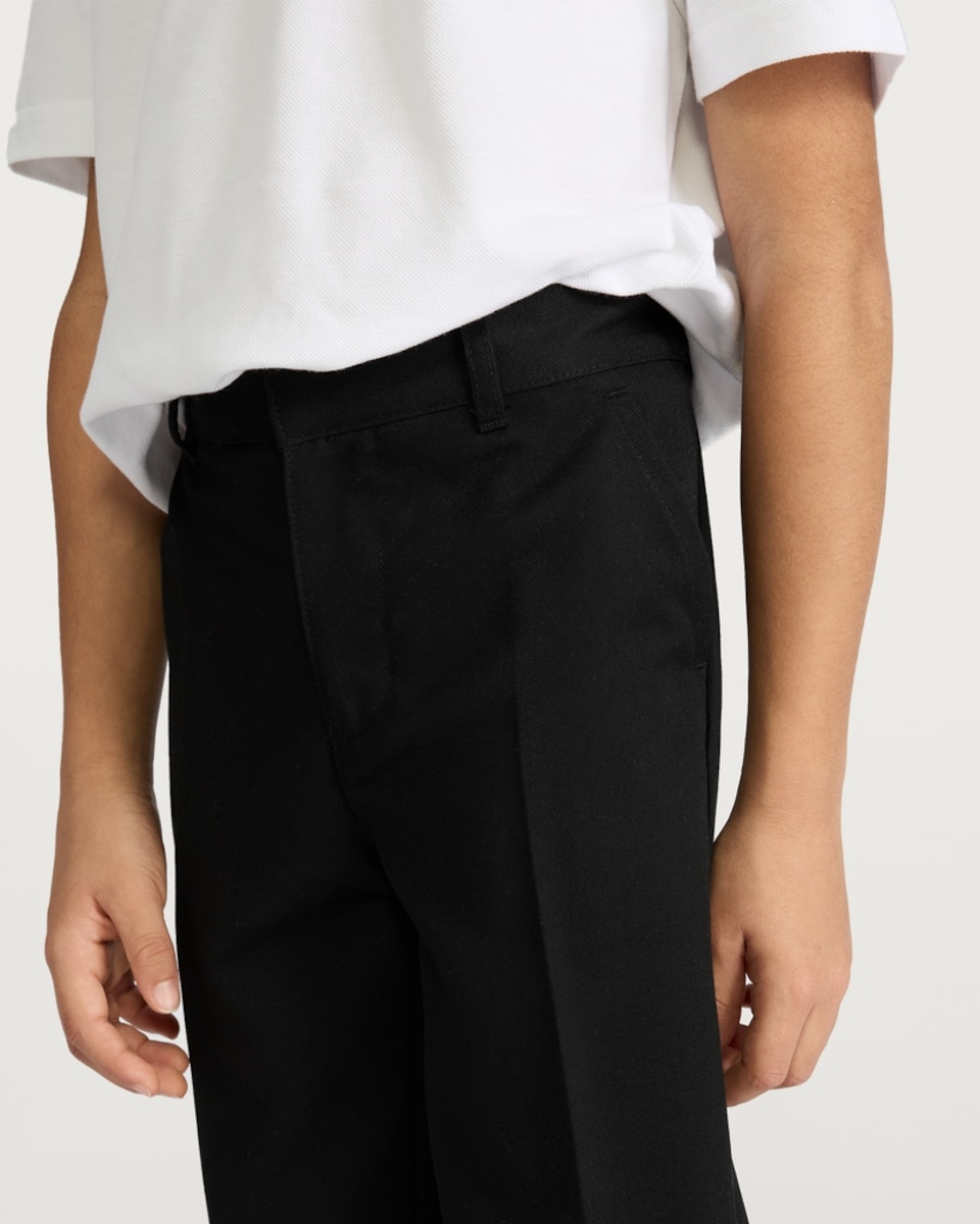 image 1 of F&F School Boys 2-Pack Regular Fit Trousers in Black