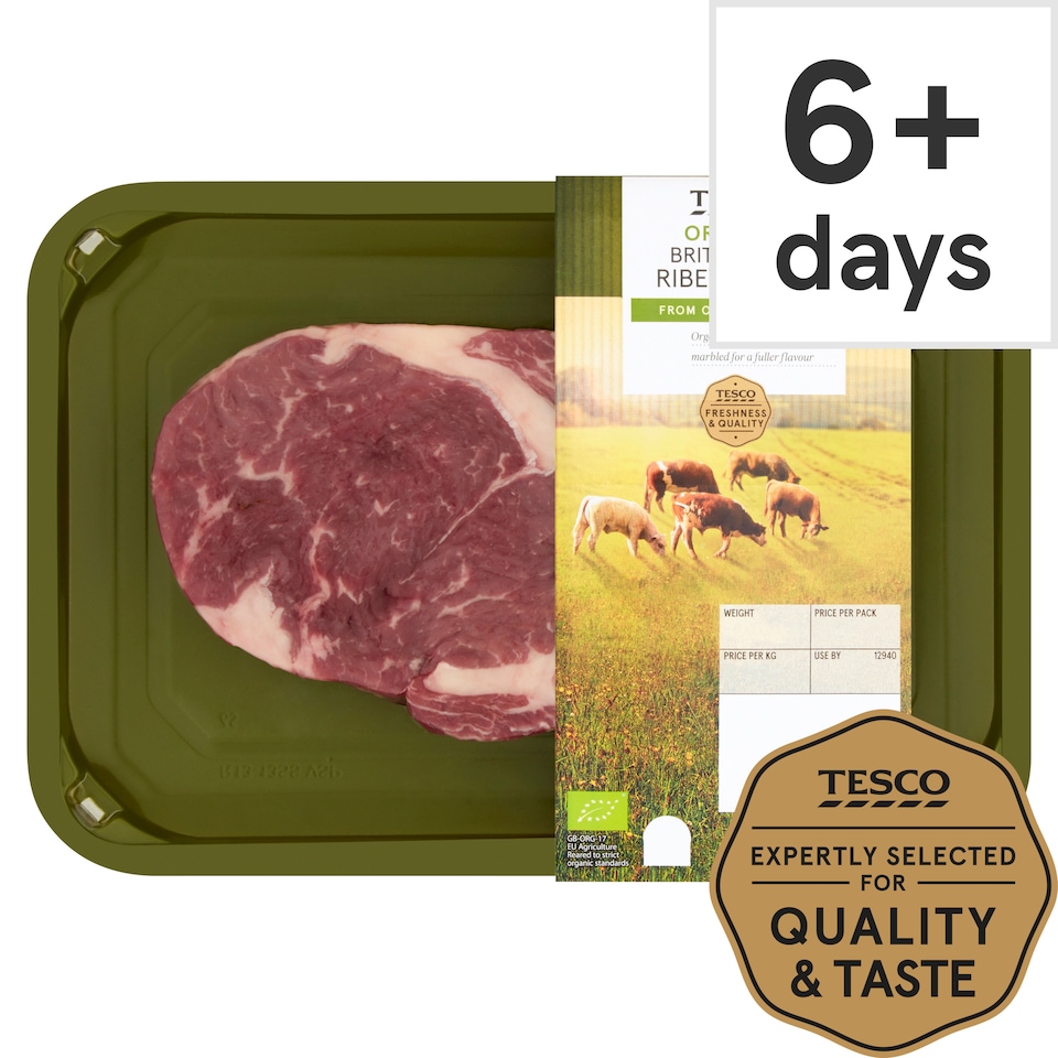 Tesco Organic Beef Ribeye Steak