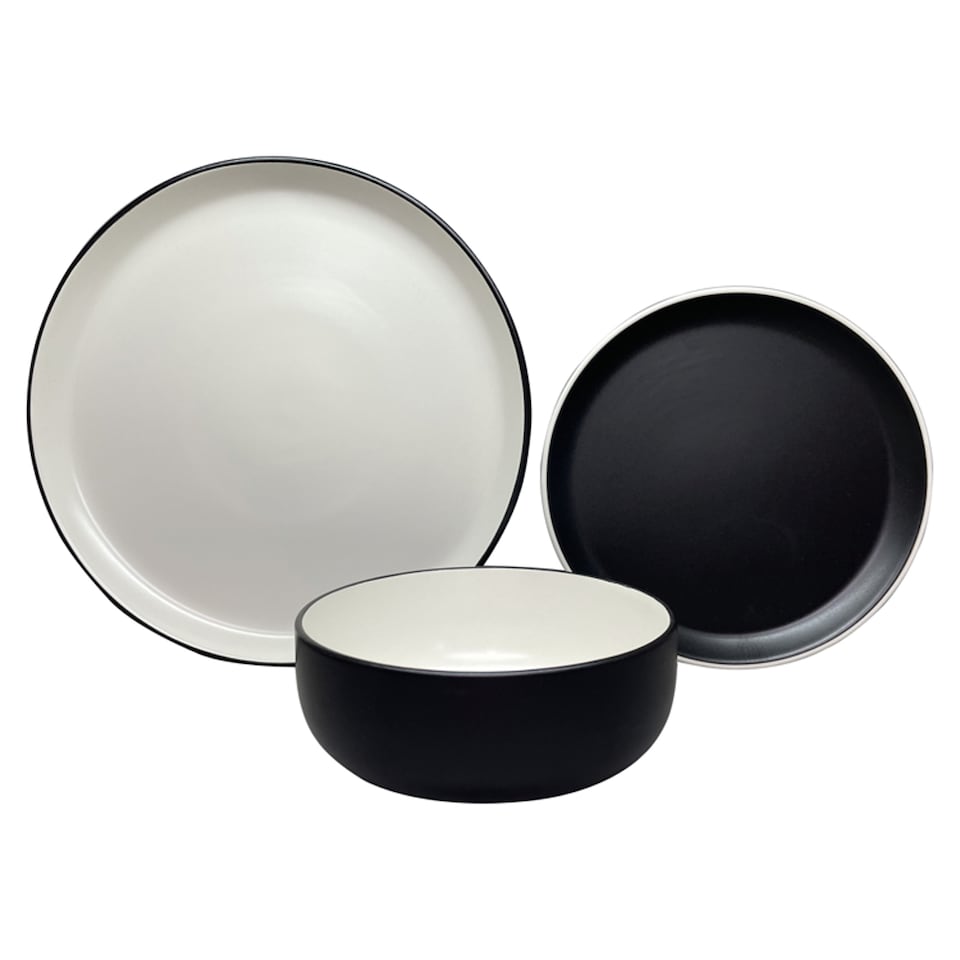 Tesco Matte Black Aura Dinner Set 12 Piece