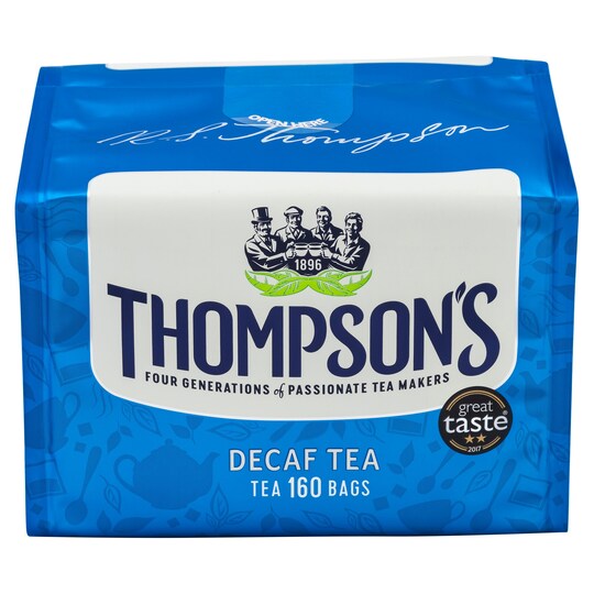 Thompson's Decaffeinated Tea Bags 160'S Tesco Groceries