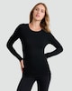 image 2 of F&F 2-Pack WARMPLUS™ Medium Warmth Long Sleeved Pointelle Thermal Tops in Black