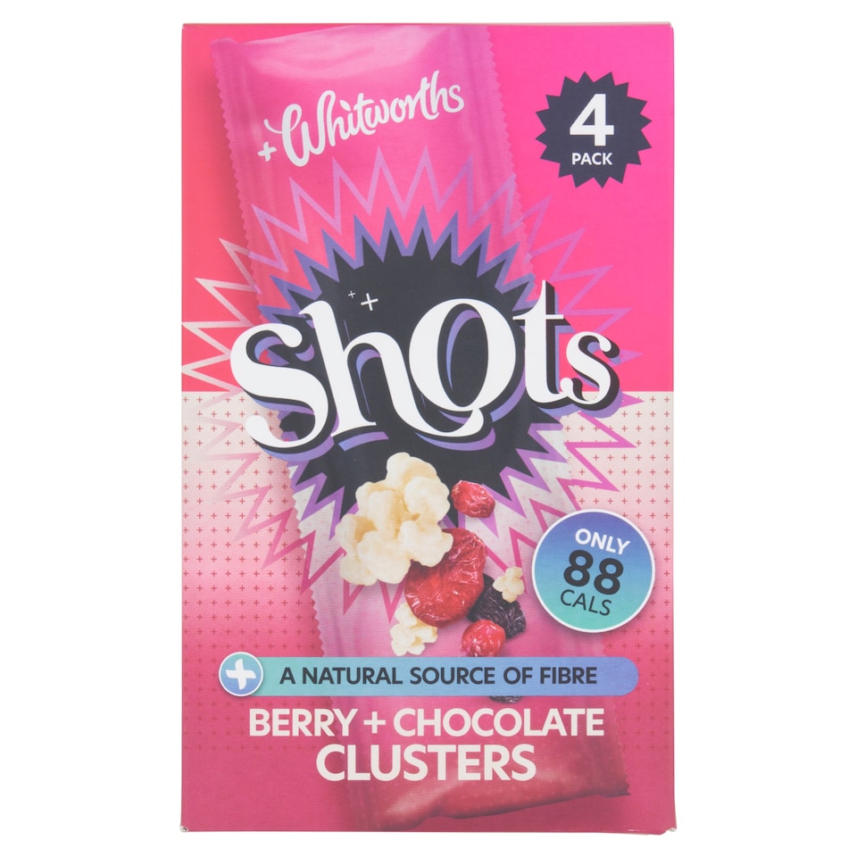 image 1 of Whitworths Berry + Chocolate Clusters Shots 4 x 25g
