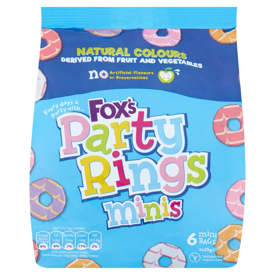 image 1 of Fox's Mini Party Rings Biscuits 6 Bags