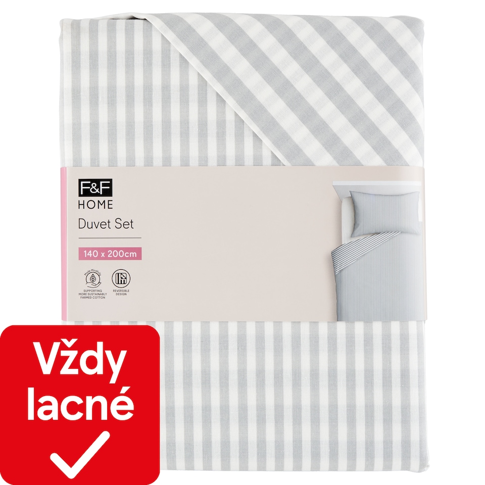 F&F Home Grey Stripe posteľná súprava 140 x 200 cm