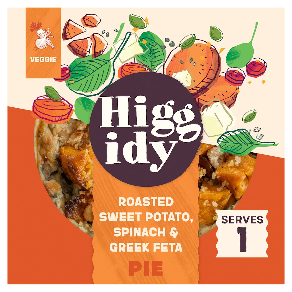 image 1 of Higgidy Roasted Sweet Potato, Spinach & Feta Pie 200g