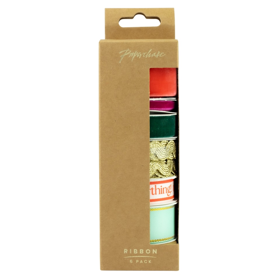 Paperchase Christmas 6pk Ribbons