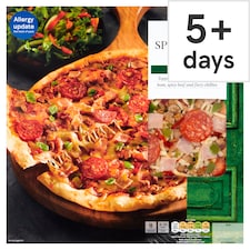 Tesco Stone Baked Spicy Meat Feast Pizza 305G