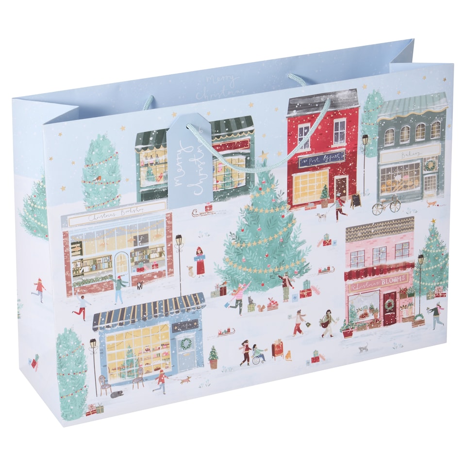 Tesco XL Village Town Christmas Gift Bag