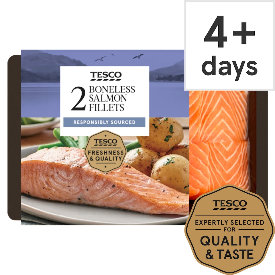 Tesco 2 Boneless Salmon Fillets 260G