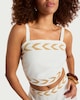 image 1 of F&F Cotton Rich Embroidered Strappy Co-ord Top in Cream