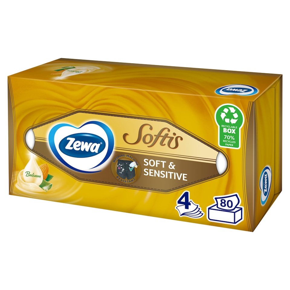image 1 of Zewa Softis Soft & Sensitive Facials 4 Ply 80 pcs