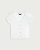 image 4 of F&F Textured Button Front Top in Cream