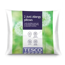 Tesco Anti Allergy Pillow 2 Pack (Medium)