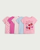 image 1 of F&F Girls 5-Pack Pure Cotton T-Shirts in Multi Pink